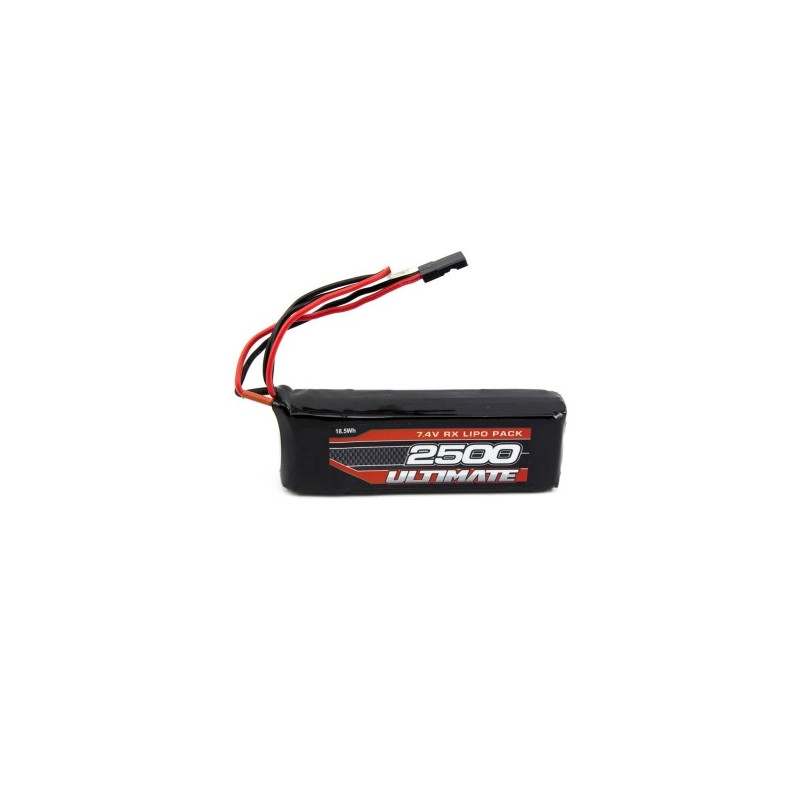 ULTIMATE 7.4V. 2500MAH LIPO FLAT RECEIVER BATTERY PACK JR