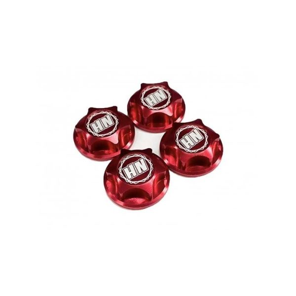 449 Hong Nor -Covered Serrated Wheel Nuts Red (4 pcs)- HN-449-R